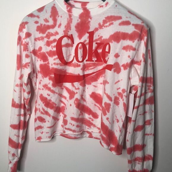 Coca Cola Tops - Coca-Cola Cropped long sleeve shirt tie dye girls size medium 7/9